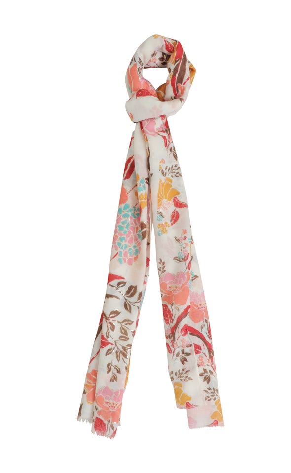 Multi Floral Print Scarf Multi