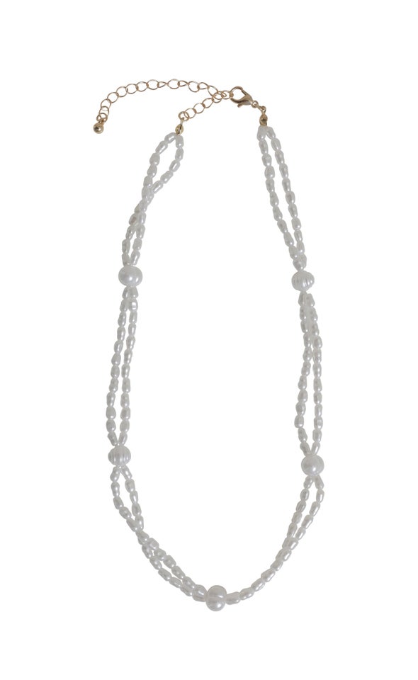 Multi Layer Pearl Necklace Cream