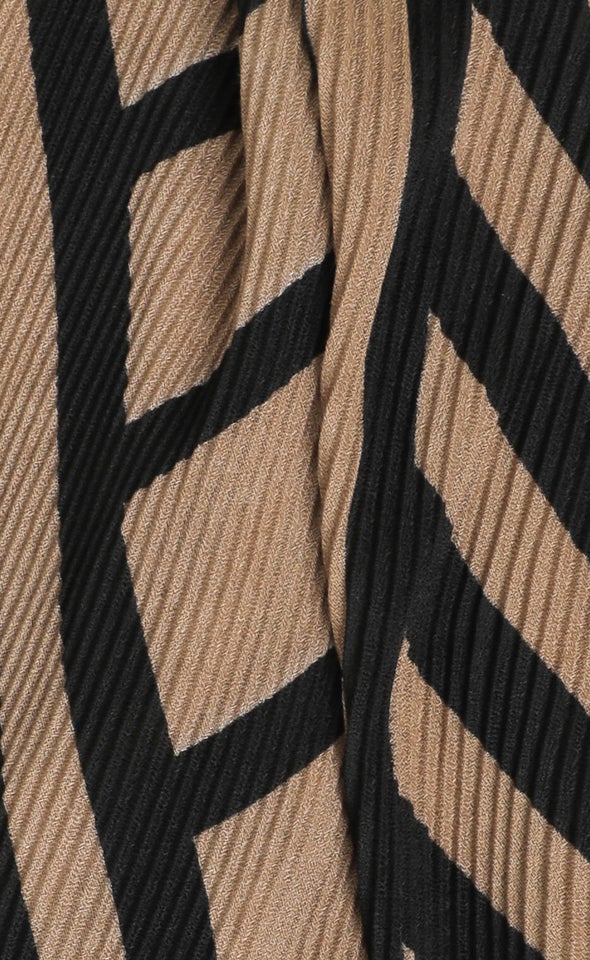 Multi Stripe Scarf Camel/black