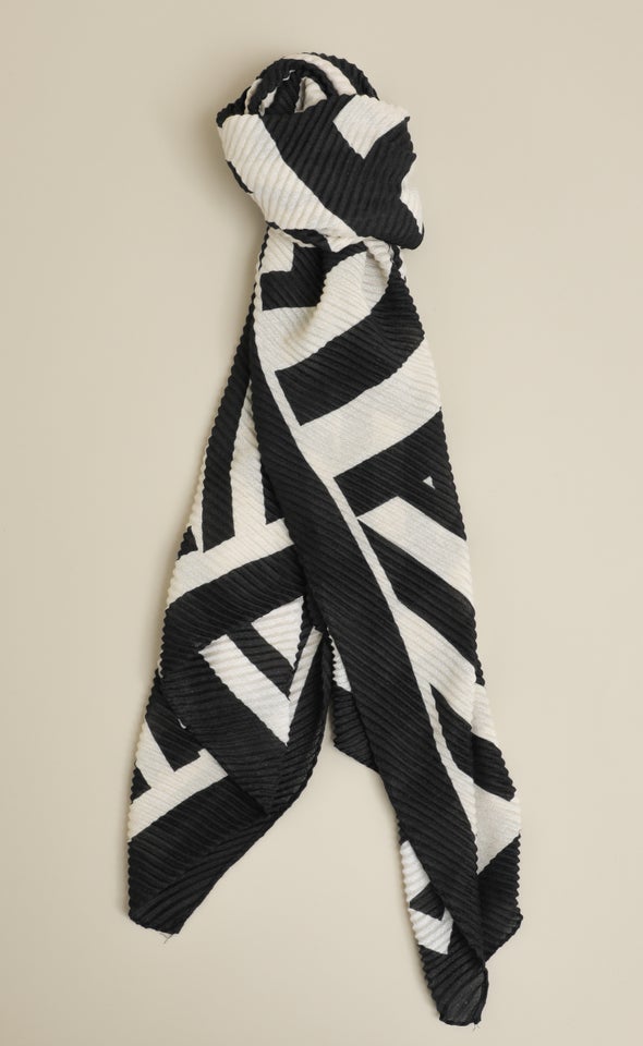 Multi Stripe Scarf Cream/black