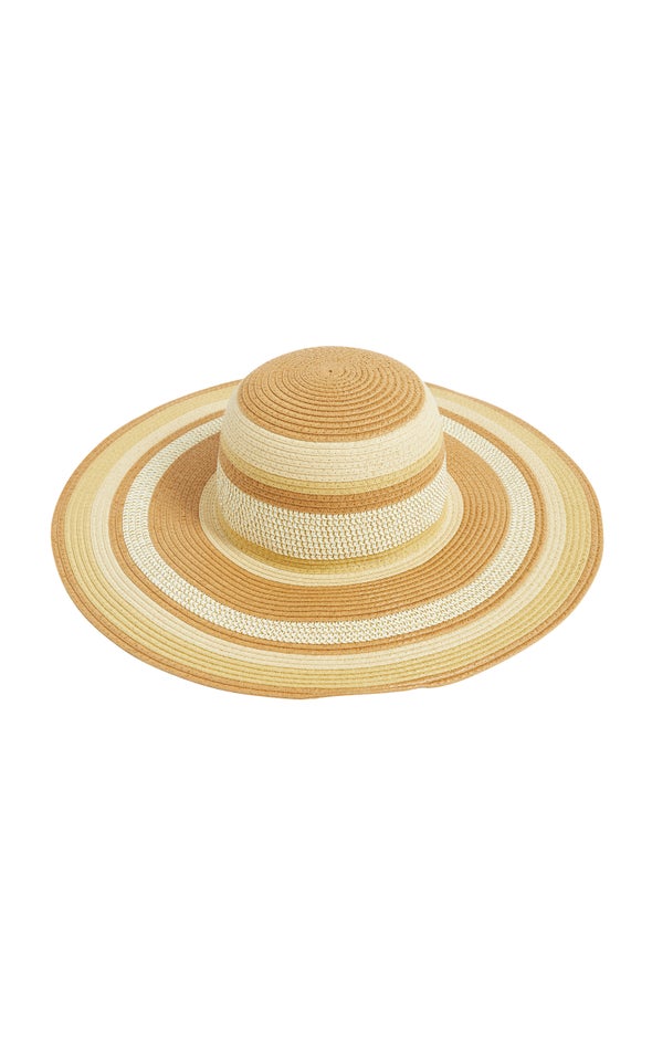 Multi Stripe Straw Hat Natural