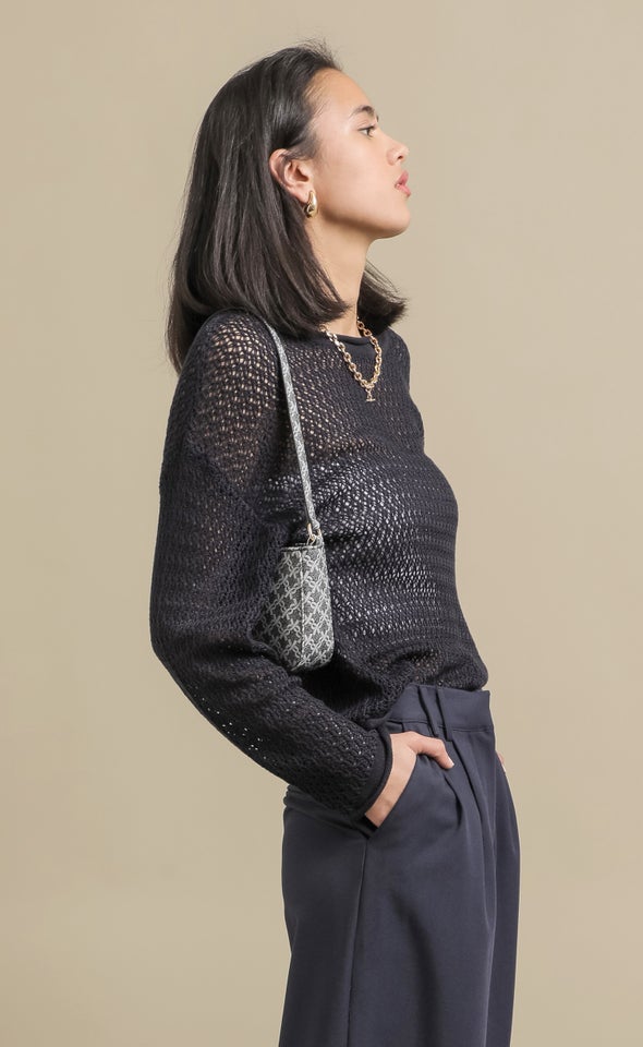 New Open Knit Sweater Indigo