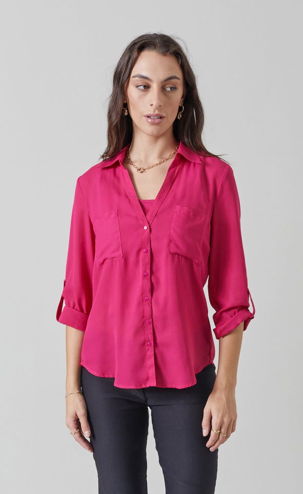 New Pocket Shirt Hot Pink