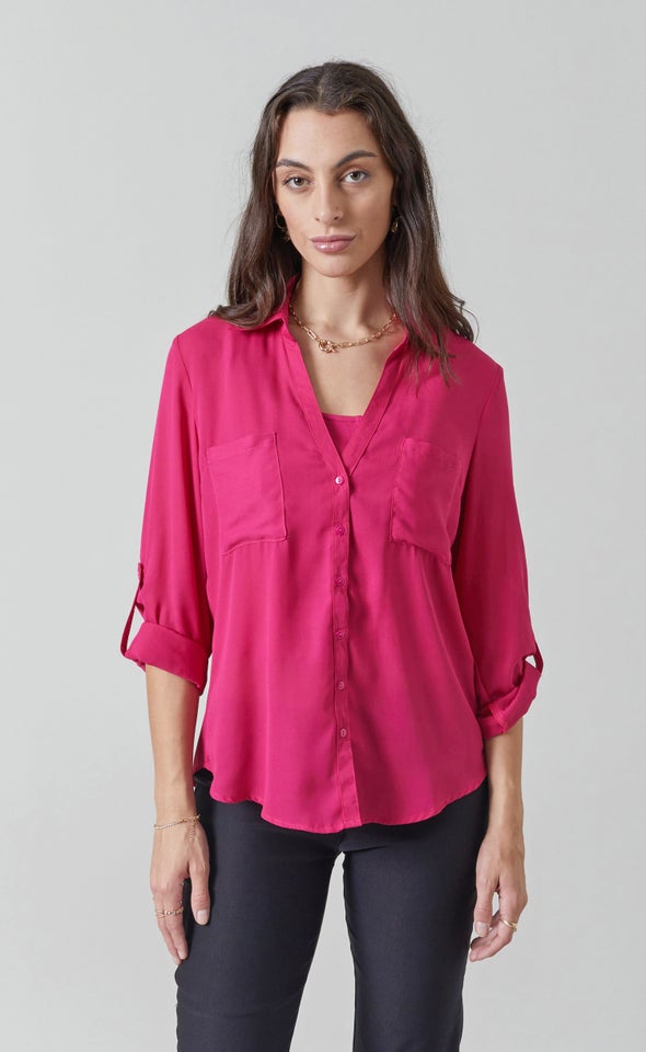 New Pocket Shirt Hot Pink