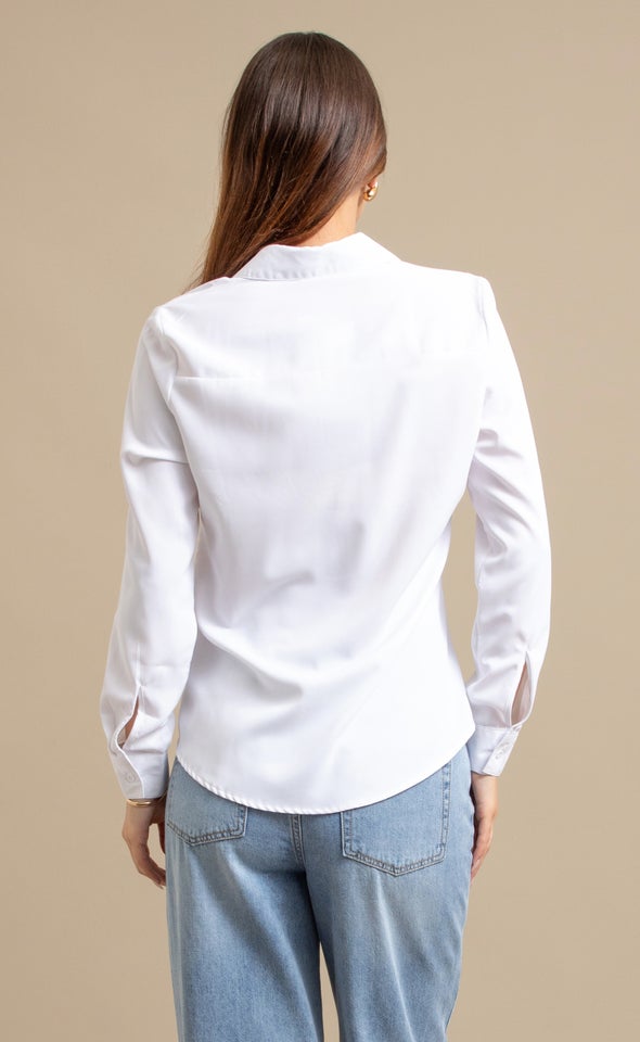 New Roll Sleeve Shirt White