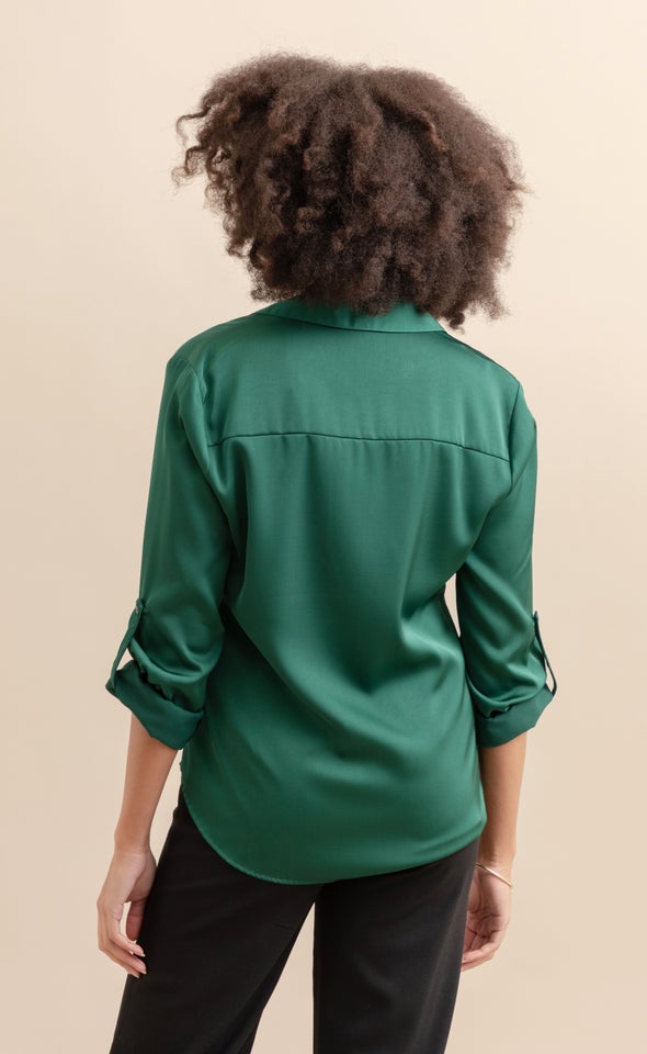 New Satin Shirt Forest