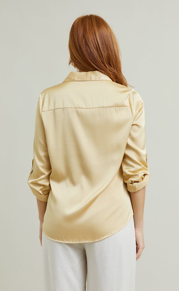 New Satin Shirt Light Gold