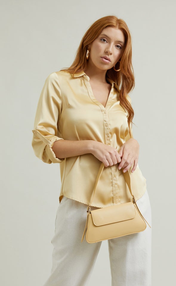 New Satin Shirt Light Gold