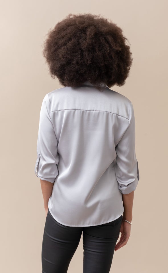 New Satin Shirt Light Grey