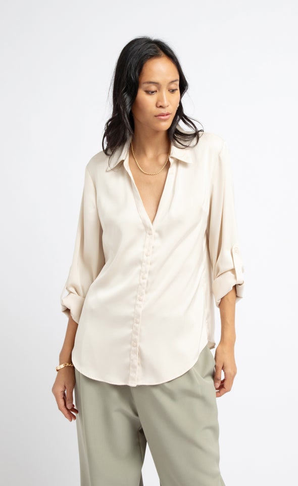 New Satin Shirt Natural