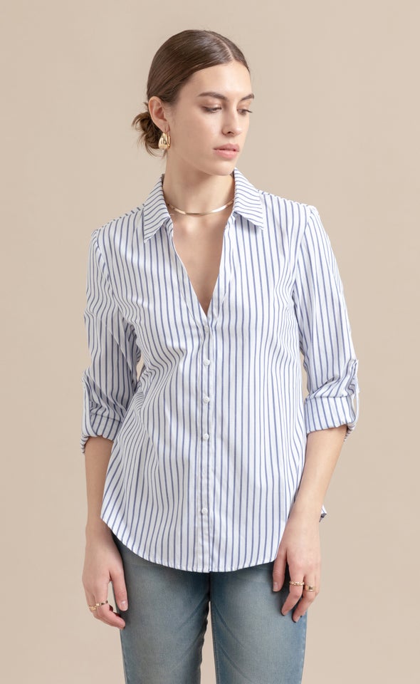 New Striped Shirt White/mid Blue