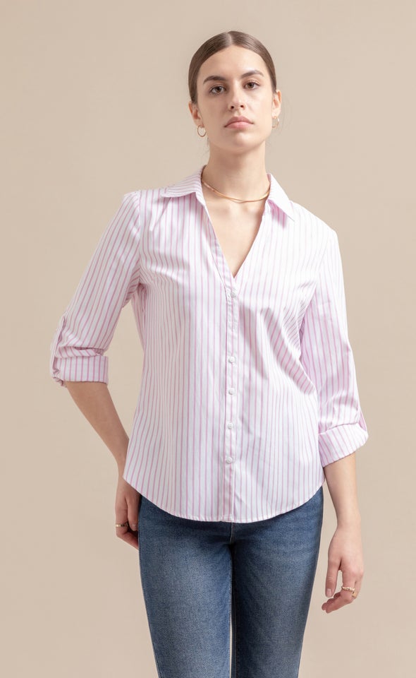 New Striped Shirt White/pink
