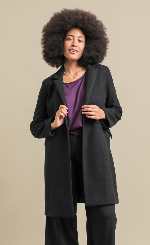New Tailored Coat Black