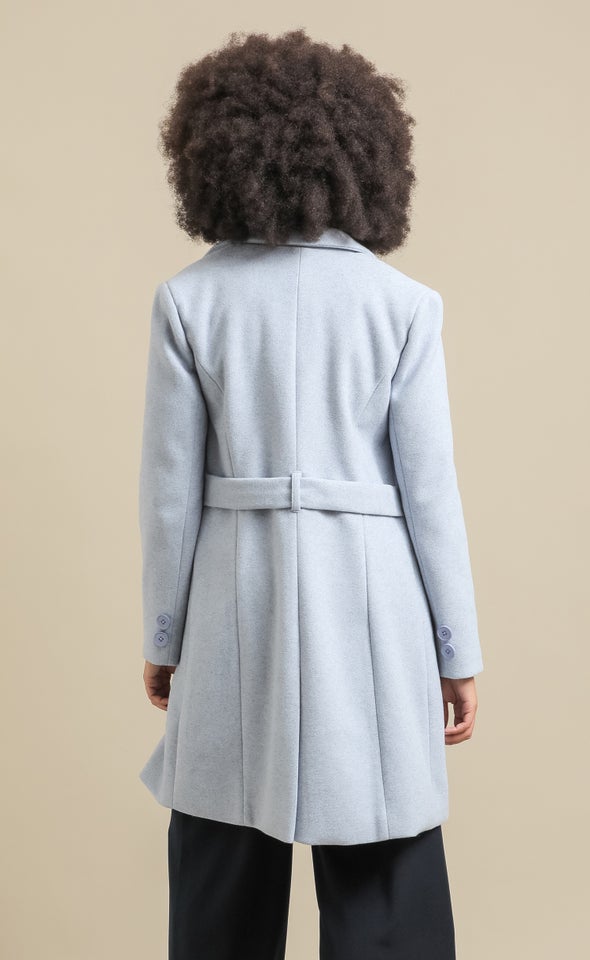 New Tailored Coat Light Blue Marle