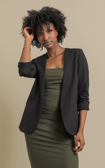 green dress black blazer Charles Green Blazer – Sophisticated Dark Green Check Design – SUITBAE.COM main image 0