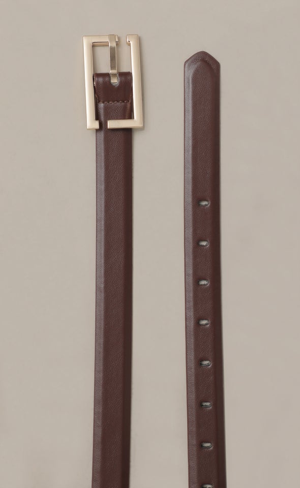 Open Front Buckle Belt Gold/raisin