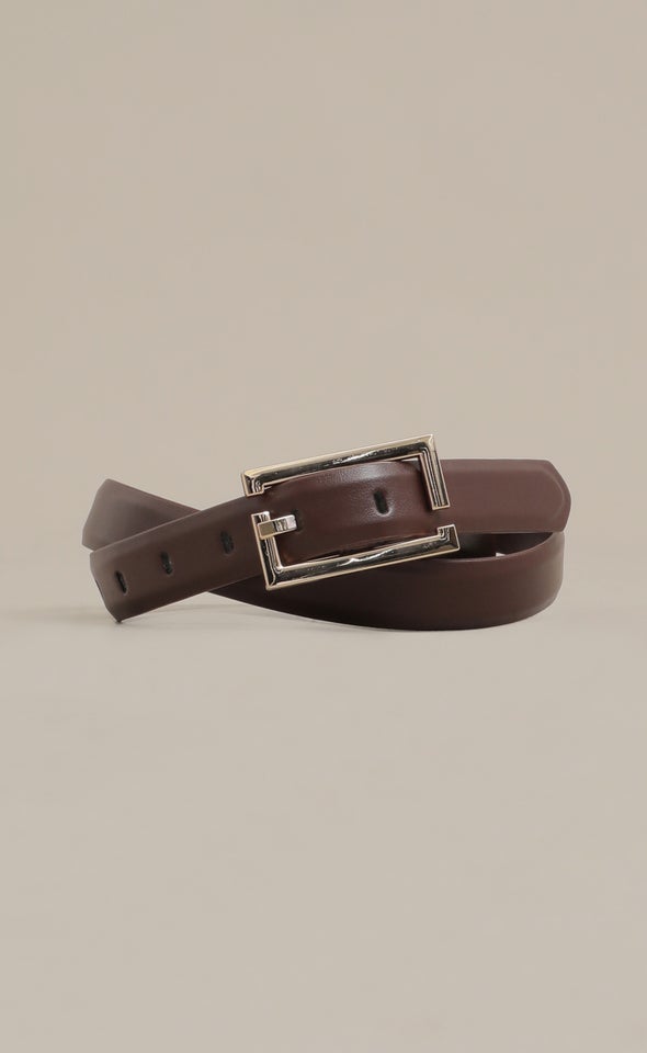 Open Front Buckle Belt Gold/raisin