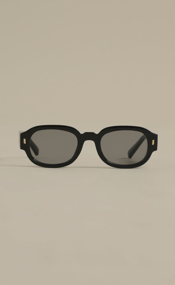 Oval Frame Sunglasses Black