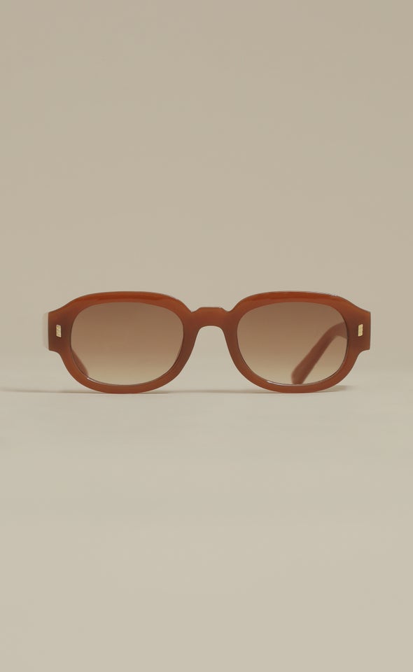 Oval Frame Sunglasses Rust