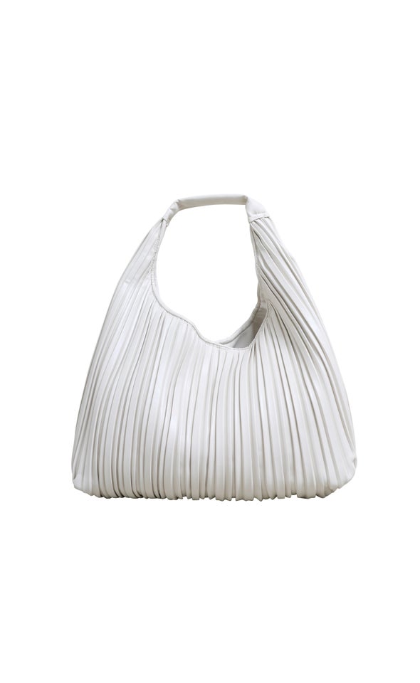 Oversized Pleated Tote Cream