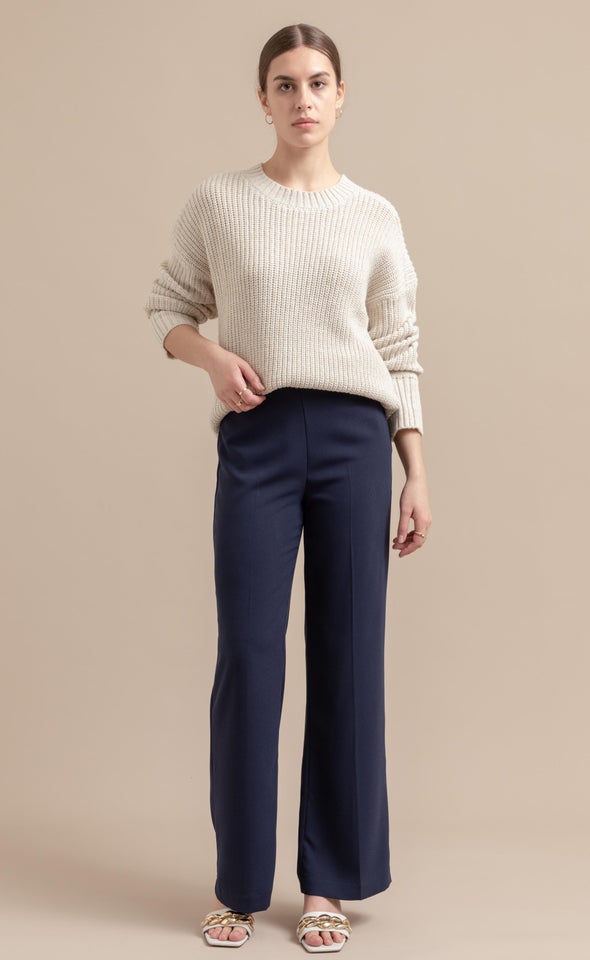 Oversized Ribbed Sweater Winter White/natural
