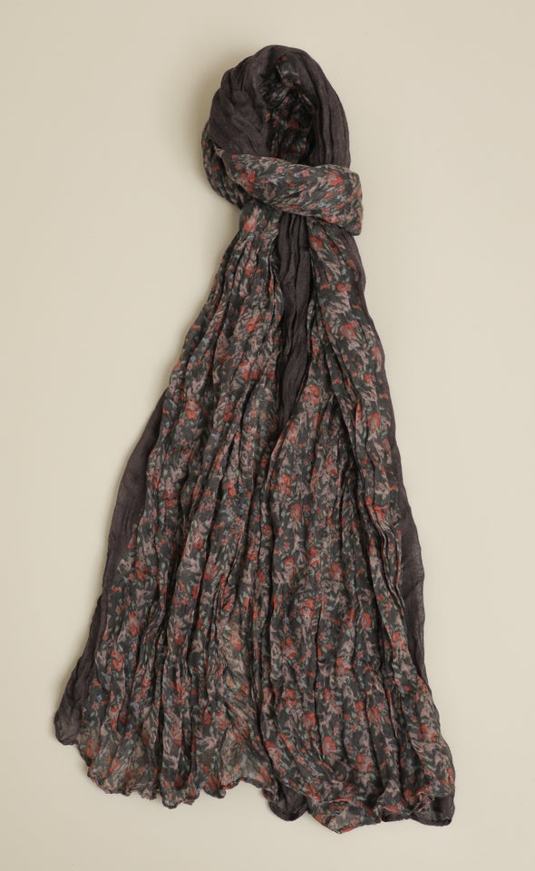 Paisley Print Scarf Black