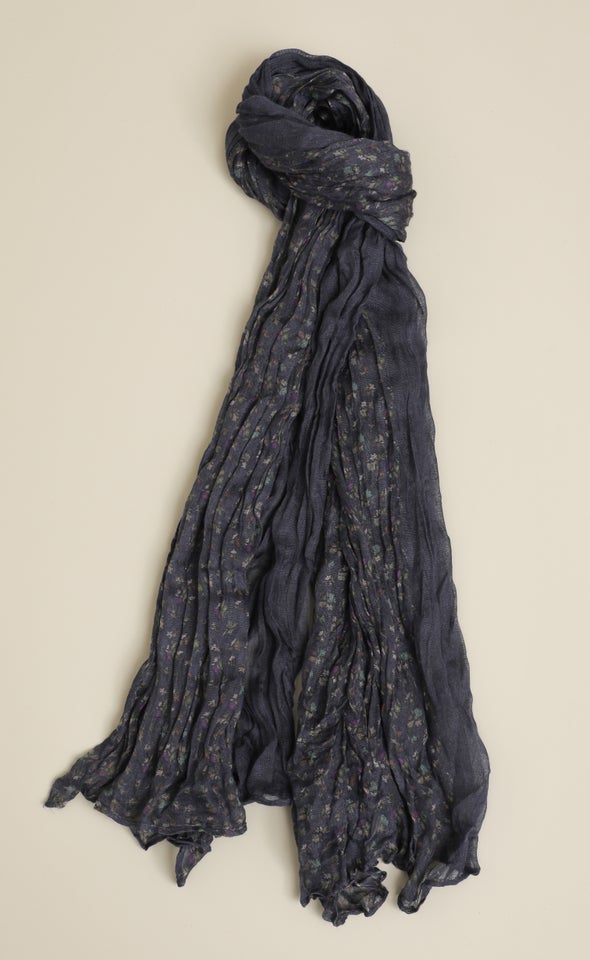 Paisley Print Scarf Navy