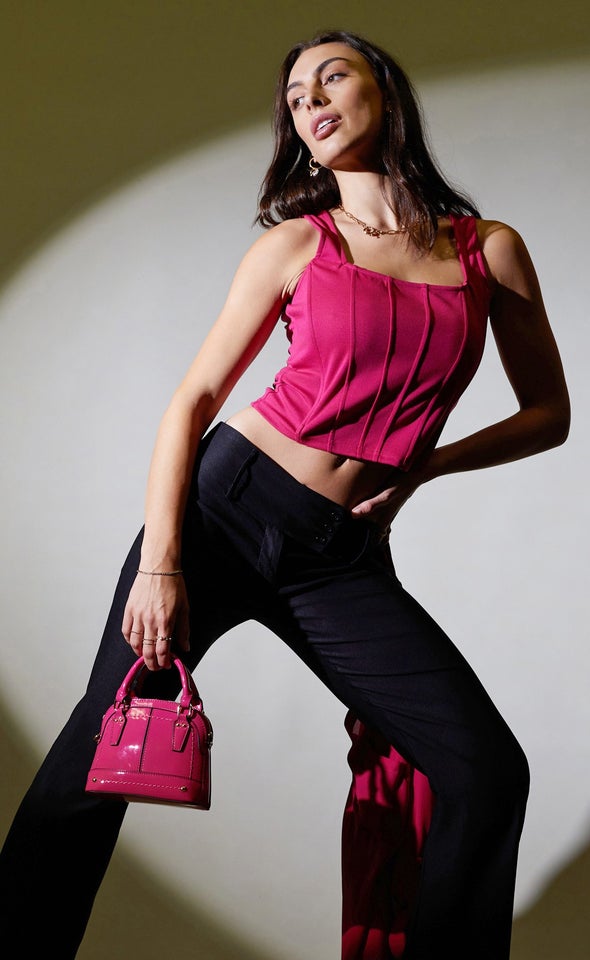 Patent Tote Pink