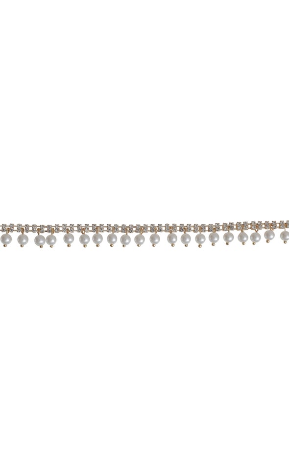Pearl Drop Choker Gold/cream