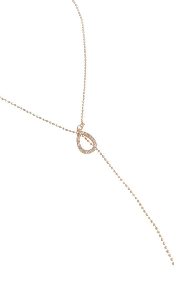 Pearl Loop Through Necklace Gold