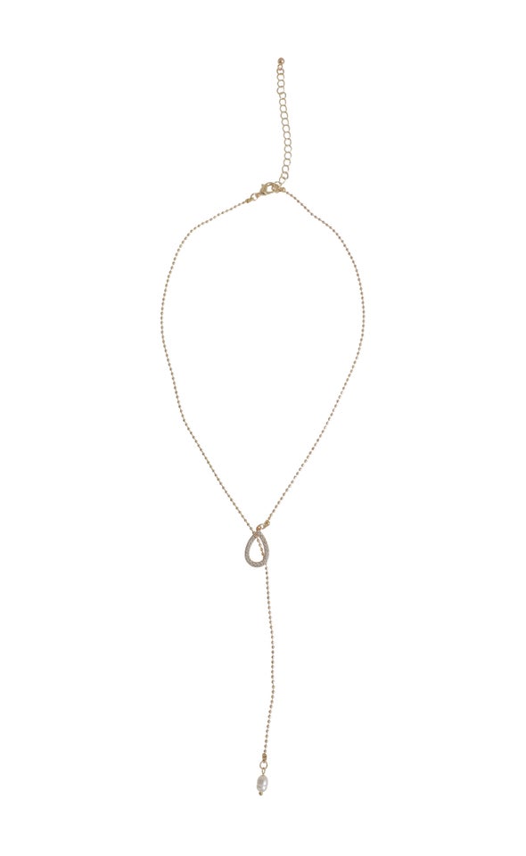 Pearl Loop Through Necklace Gold