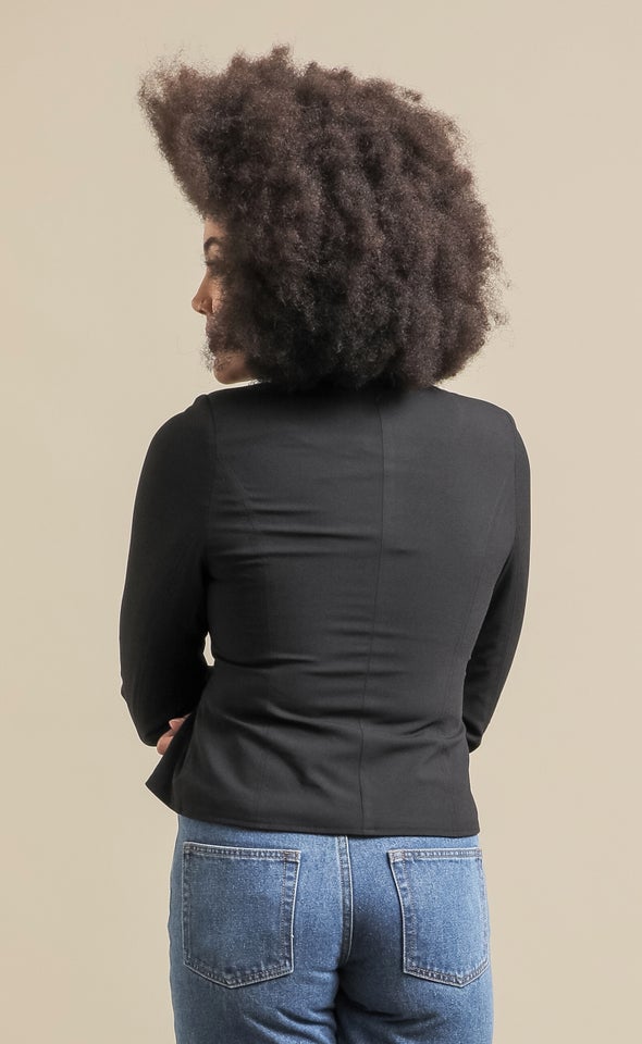 Peplum Detail Blazer Black