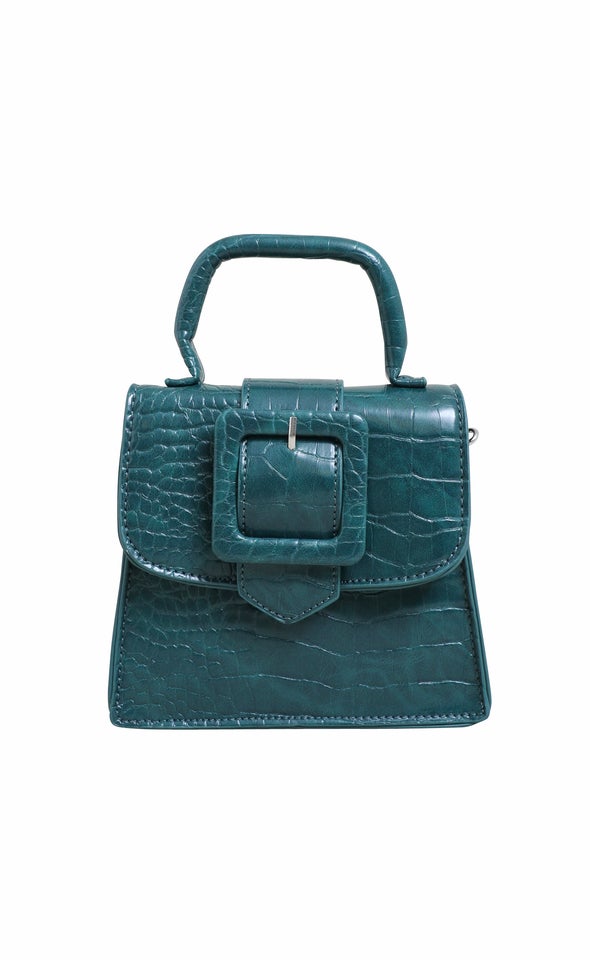 Petite Croc Handbag Emerald