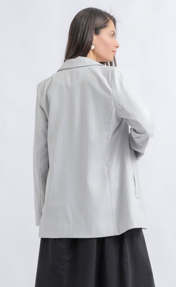 Pinstripe Blazer Grey/white