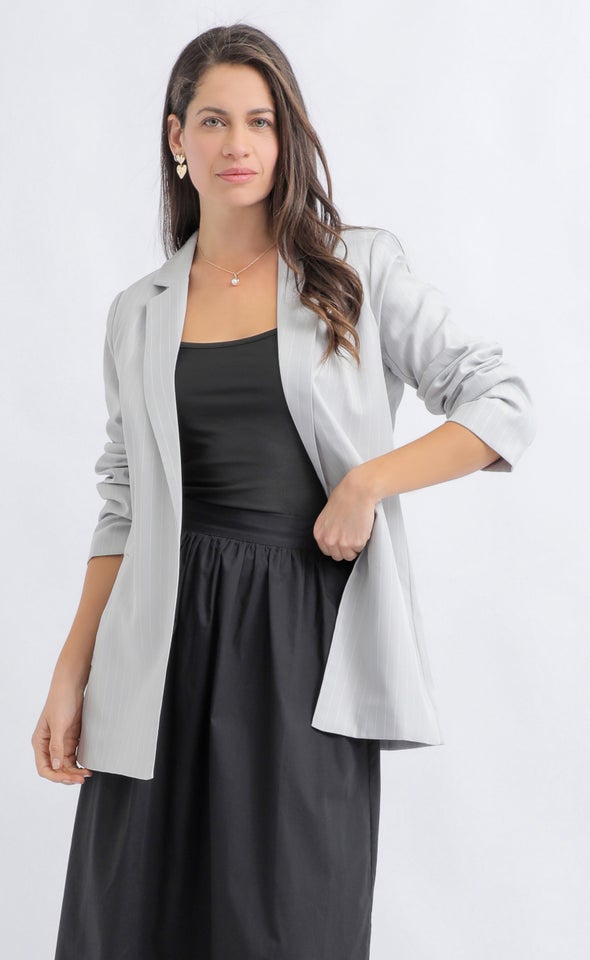 Pinstripe Blazer Grey/white