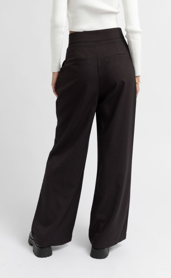 Pinstripe Tailored Pant Black