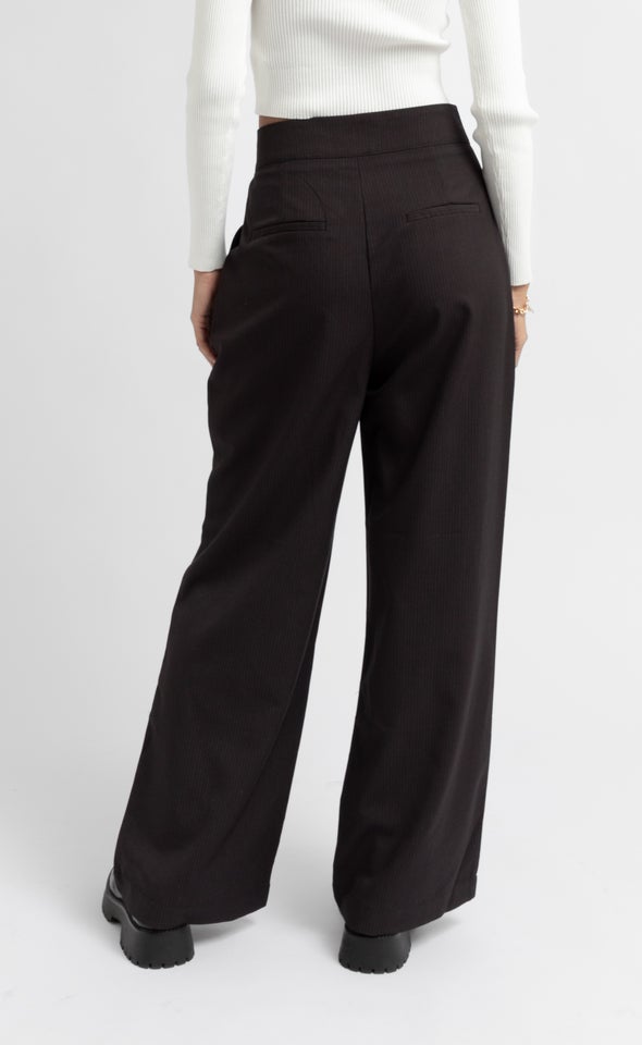 Pinstripe Tailored Pant Black