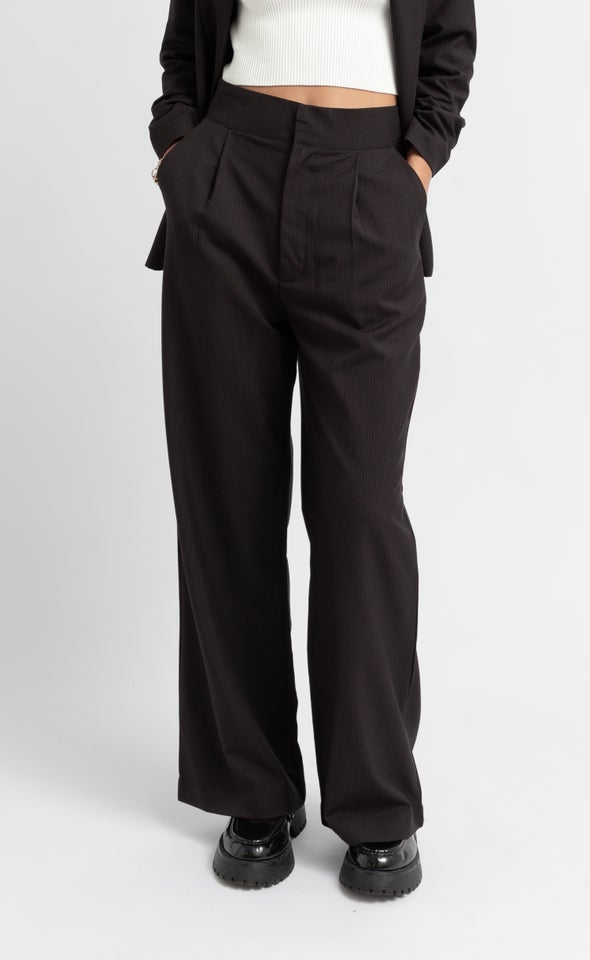 Pinstripe Tailored Pant Black