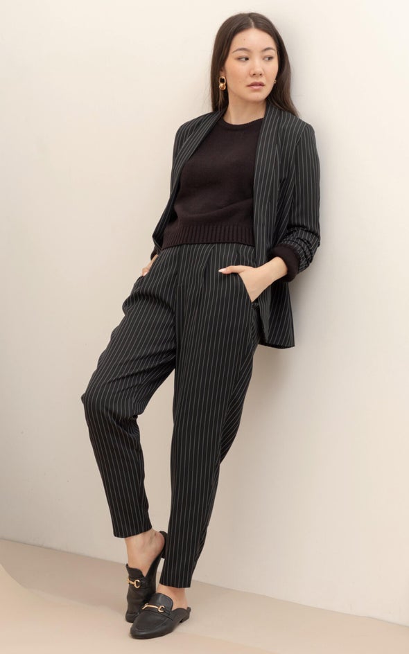 Dress Pants Tapered Striped Pants Pinstripe Tapered Pants Pagani