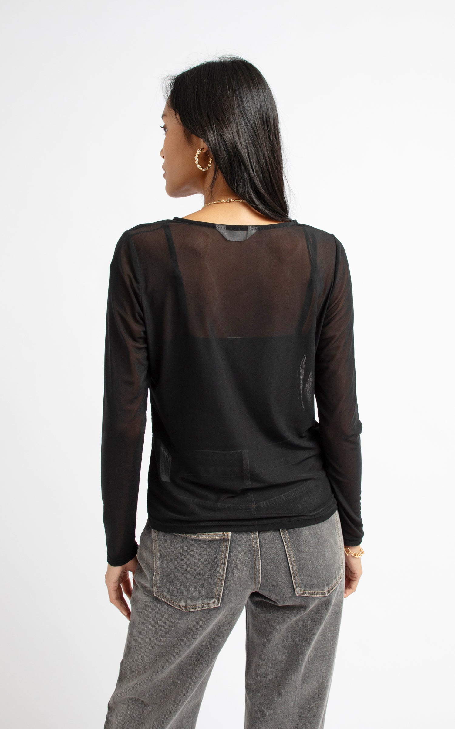 Plain black mesh top outlet
