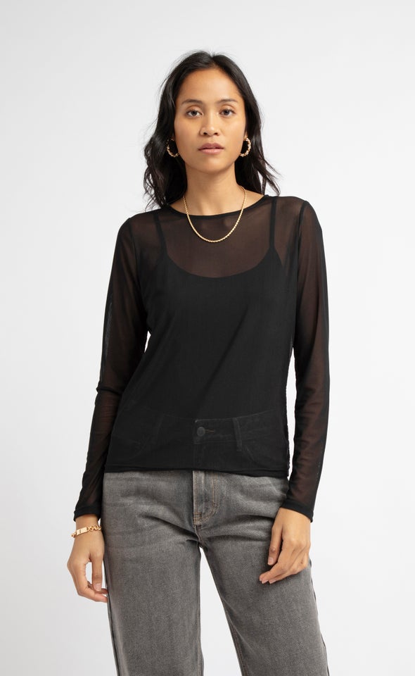 Plain Mesh LS Top