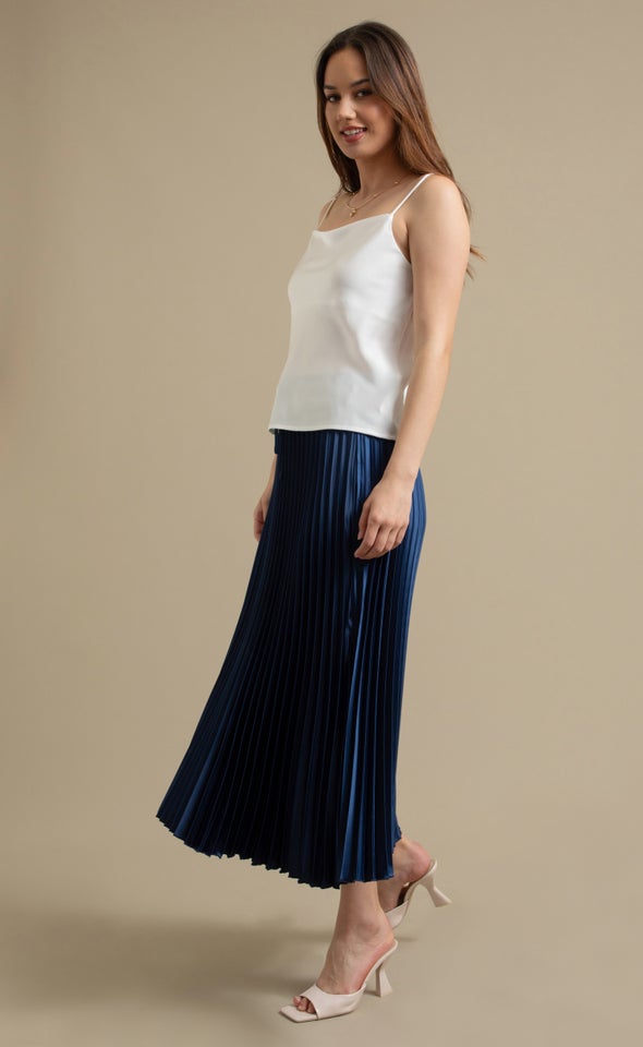 Plain Satin Cami White