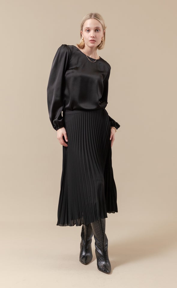 Pleated CDC Skirt Black