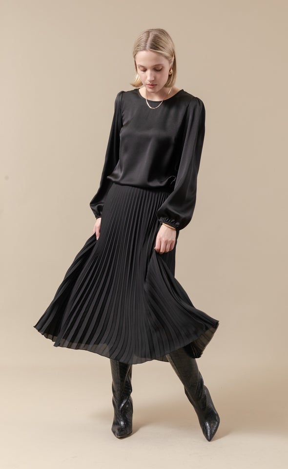 Pleated CDC Skirt Black