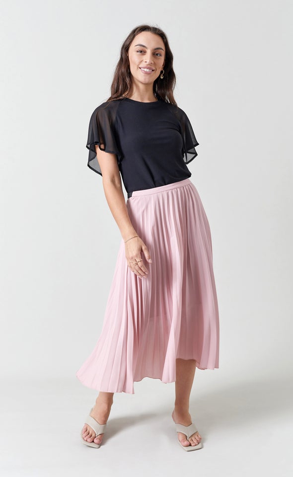 Pleated CDC Skirt Blush