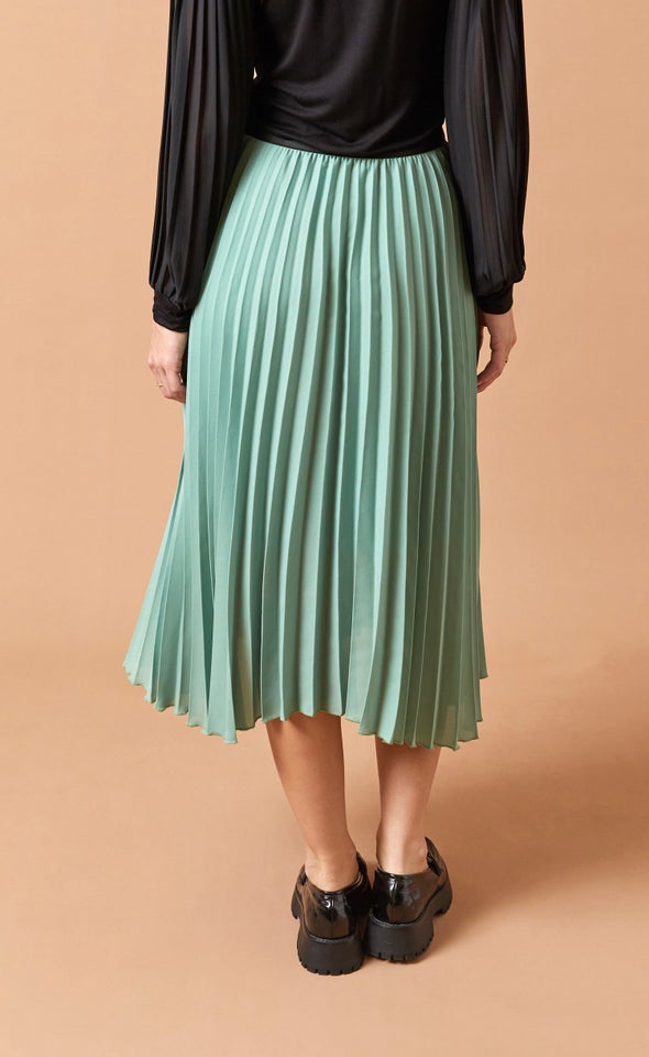 Pleated CDC Skirt Sage