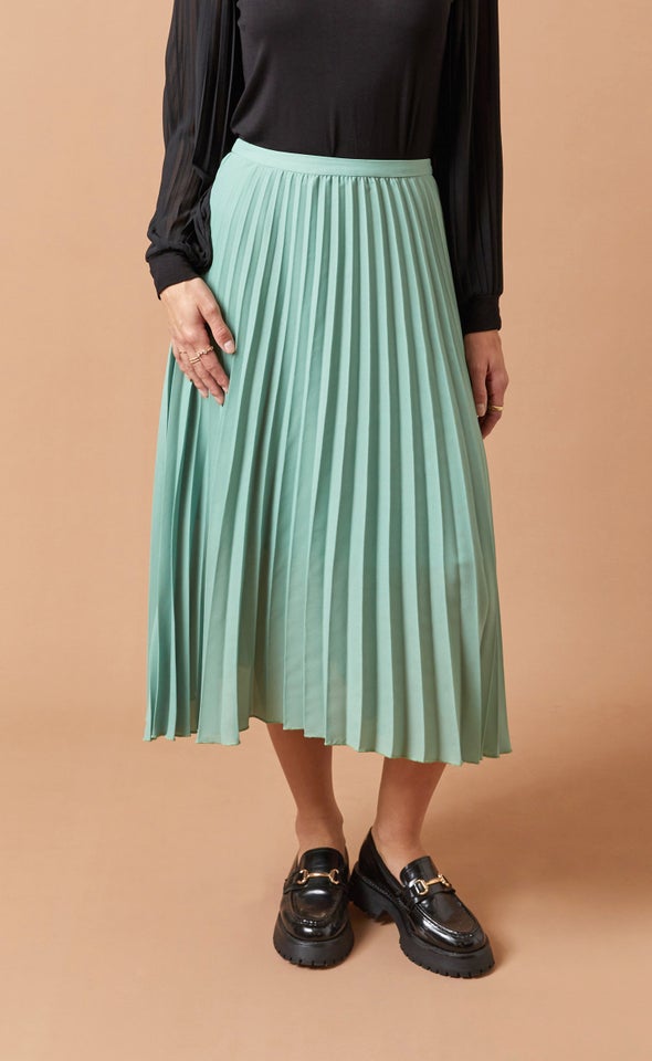 Pleated CDC Skirt Sage