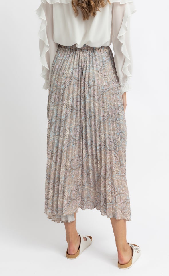 Pleated Chiffon Midi Skirt Pagani