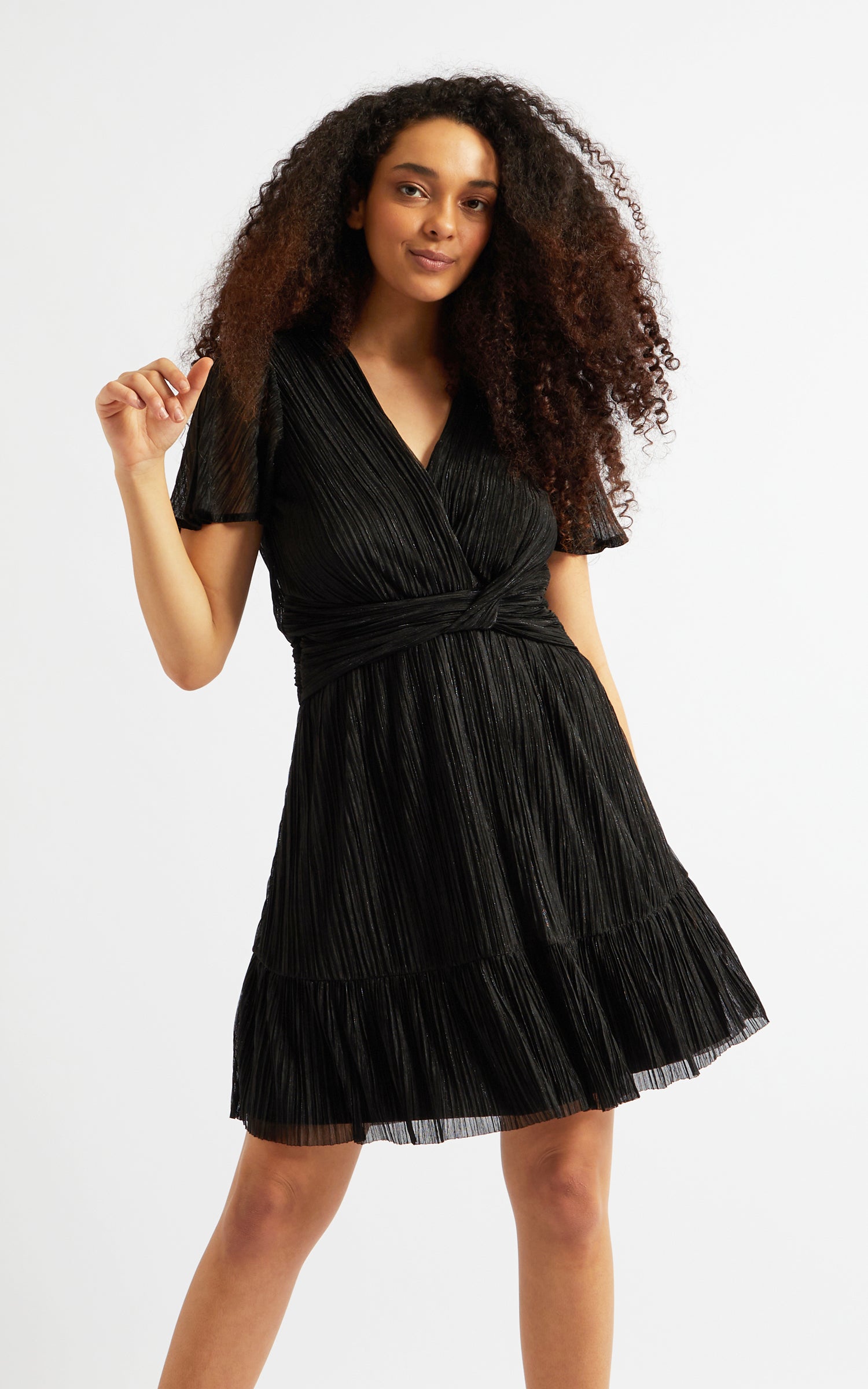 pink ruched long sleeve dress