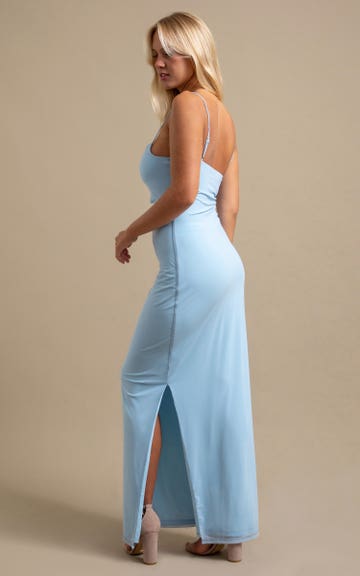 princess polly baby blue dress Shop our Pln Mesh Cowl Maxi in Ice blue